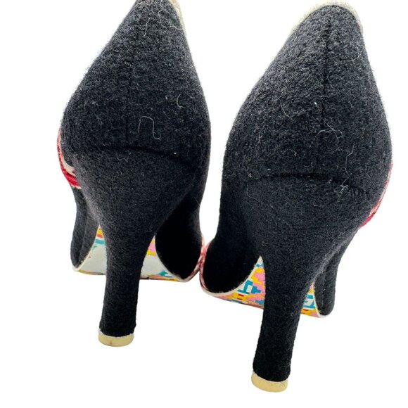 Irregular Choice Women’s Patty Black Union Jack Heart Heels Sz EUR 37 US 6.5 - 7 - Picture 13 of 16
